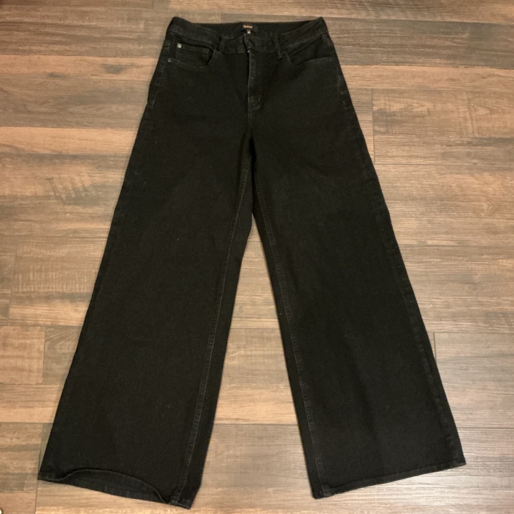 Quince Wide Leg Jeans Black Organic Cotton High Rise 29